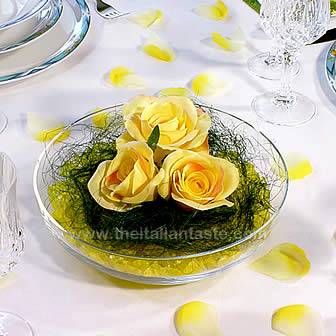 yellow centerpiece for spring table