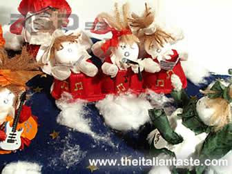 choir of angels, the angels are handmade with paper, wool and paper egg tray