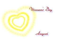 happy women day greeting card with mimosa heart 