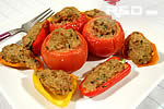 vegetables stuffed with sausage