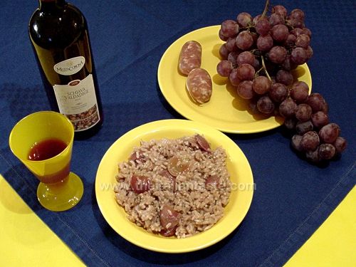 Risotto With Rosé Fresh Grapes
