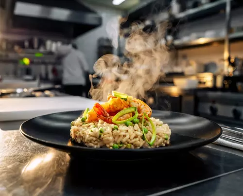 Risotto With Raw Prawns & Peas