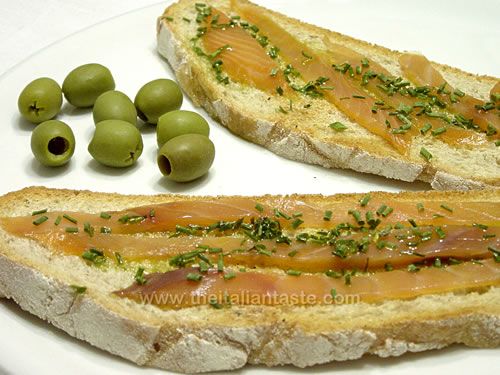 Bruschetta con il salmone