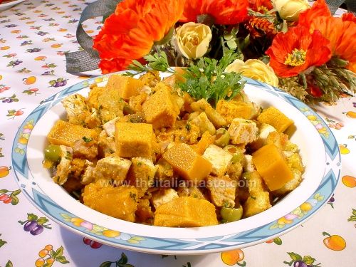 Tacchino in insalata, con peperoni a cubetti