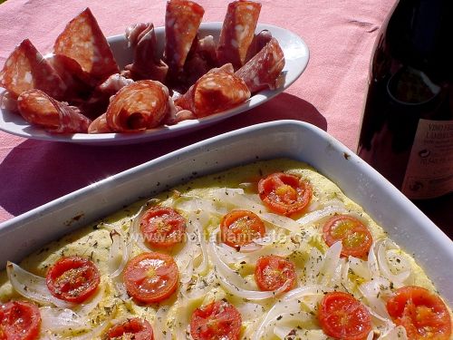 Onion-and-cherry-tomato flatbread