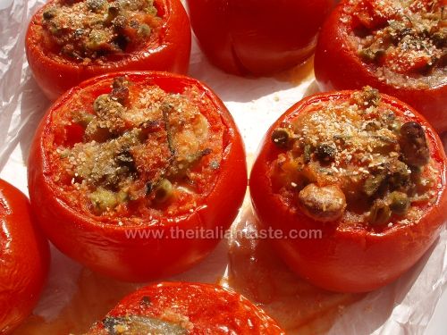 Tomatoes filled with vegetables