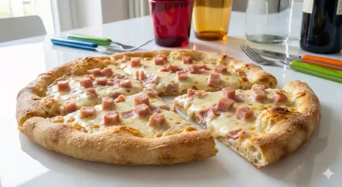 Pizza al prosciutto (bianca)