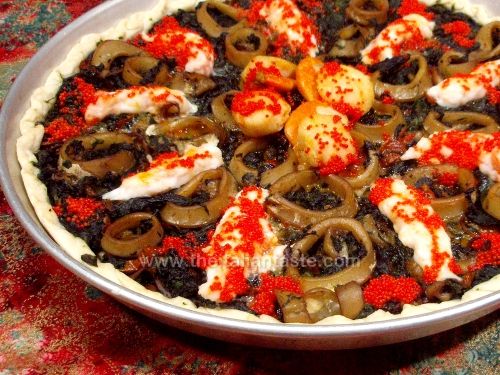 Torta salata con scampi