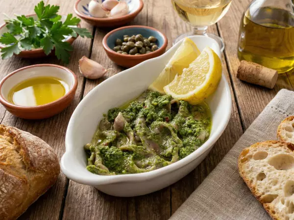 Anchovies in green sauce