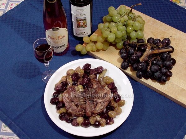 Poussin with fresh grapes