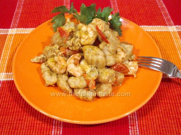 Emmer gnocchi with seafood sauce