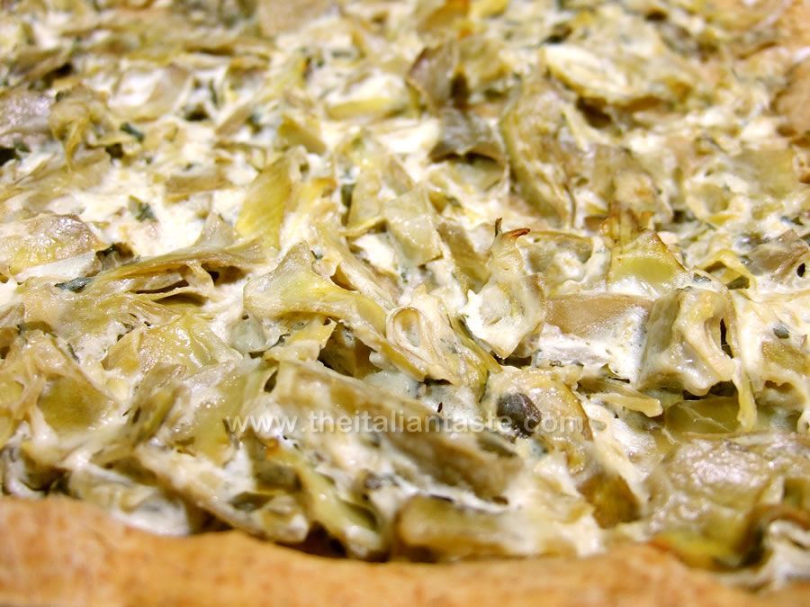 Torta salata con ricotta e carciofi