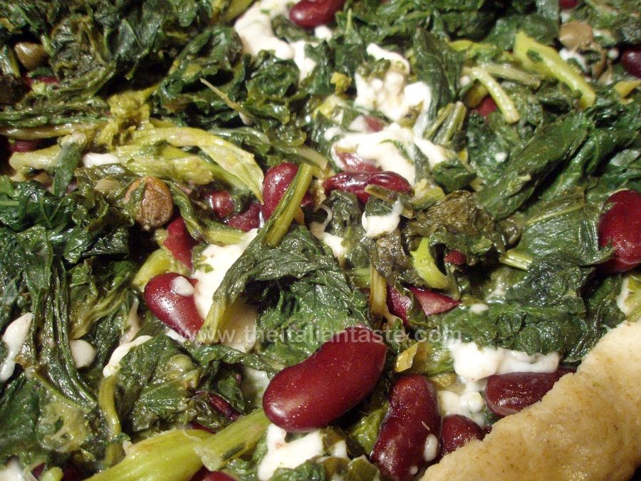 Torta salata con cime di rapa