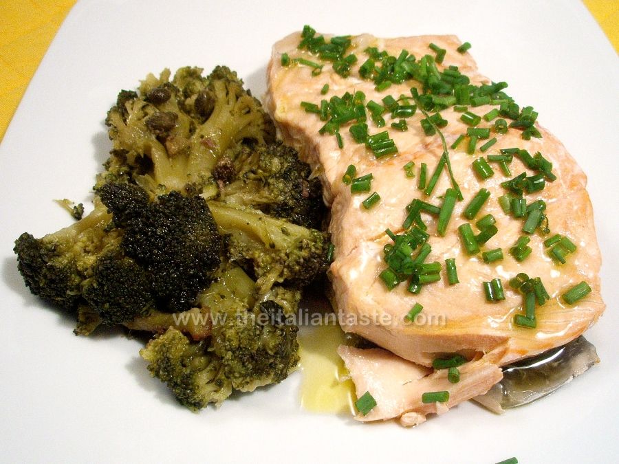 Filetti di salmone al vapore
